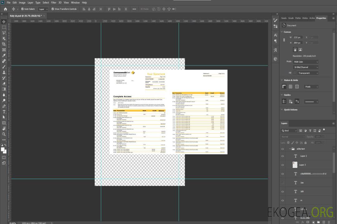 Modèle de relevé bancaire du Commonwealth d'Australie au format Word et PDF (3 pages), version 2 template
